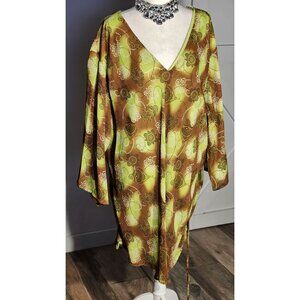 JAMIE NICOLE TUNIC COLOR GREEN 3-4 SLEEVE POLYESTER  SIZE 34(3X)